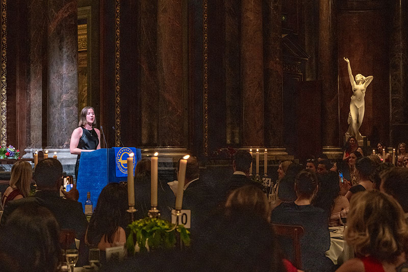 UC Davis student Nicole Calbreath speaks at the 7th Annual UC Alumni UK Gala. Image Credit: Fiona Hanson